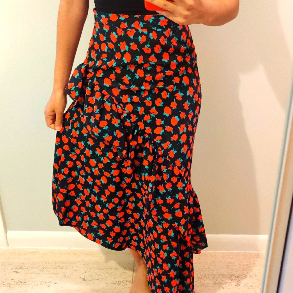 Floral Maxi Skirt-Asymetrical